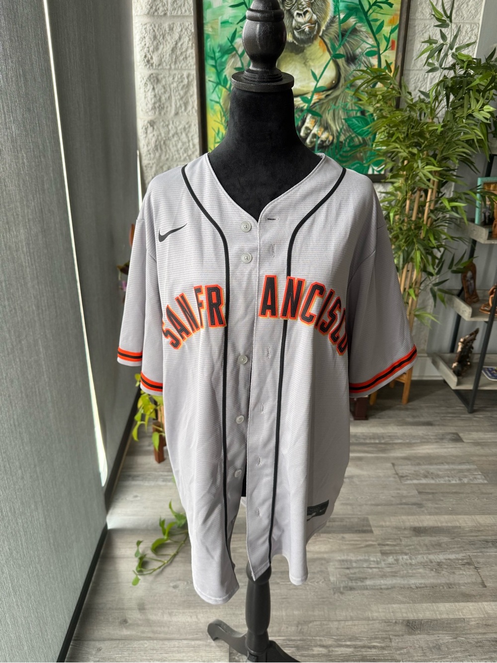 Nike San Francisco Giants Baseball Jersey - Gray with Orange & Black large